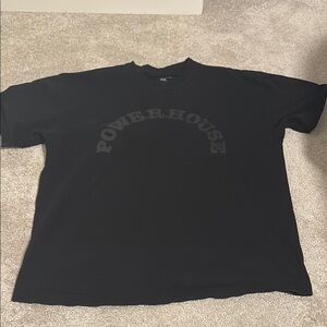 Black Short Sleeve Tee Casual Crew Neck